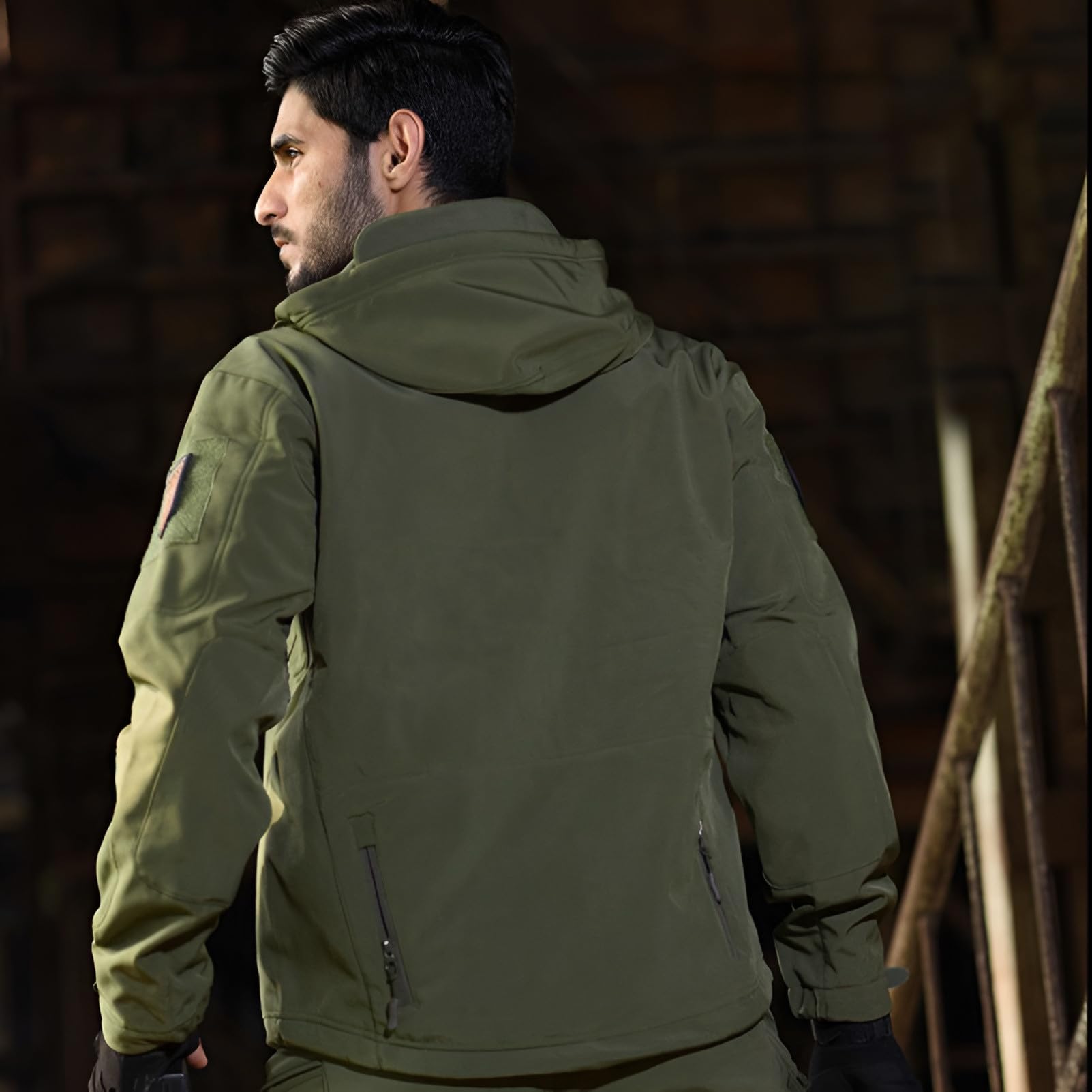 Hommes Softshell Veste Tactique à Capuchon & Pantalons Costumes pour Extérieur Pêche Randonnée Camping