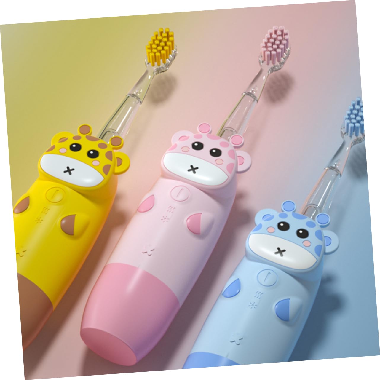 PLAFOPE Cepillo de Dientes Sónico Eléctrico Infantil para Niños, Silicona, Set 1 Juego de 4 Piezas