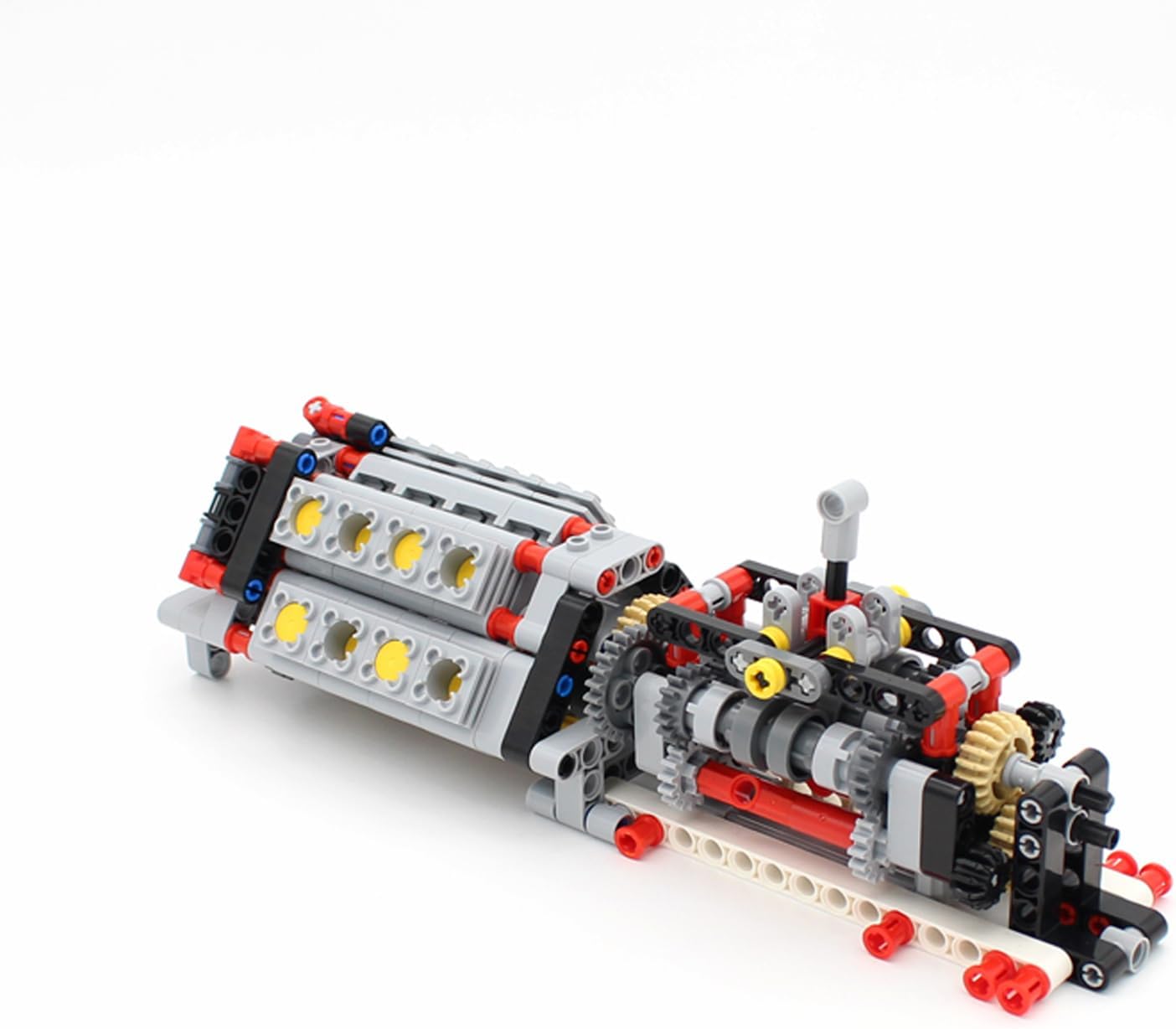 Technic Gearbox with V16 Engine Model Kit, Technic Gear Box Pieces Compatible with Major Brand Blocks Model, Technic Replacement Pieces