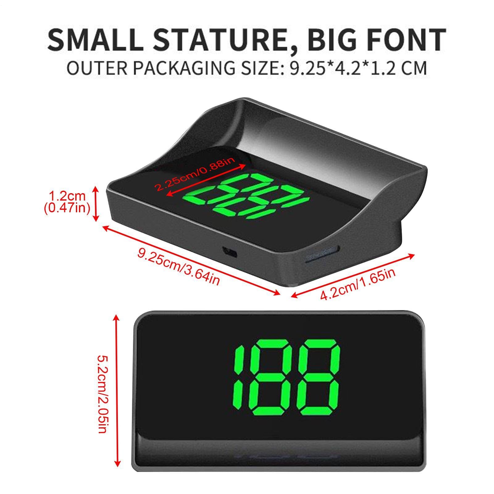 Display Heads Up Per Auto – HUD Parabrezza Automatico | Monitor Velocità Parabrezza | Tachimetro Digitale | Set Proiettore Da 3,64x2,05 Pollici Con Temperato Per Camion Autobus Camper SUV