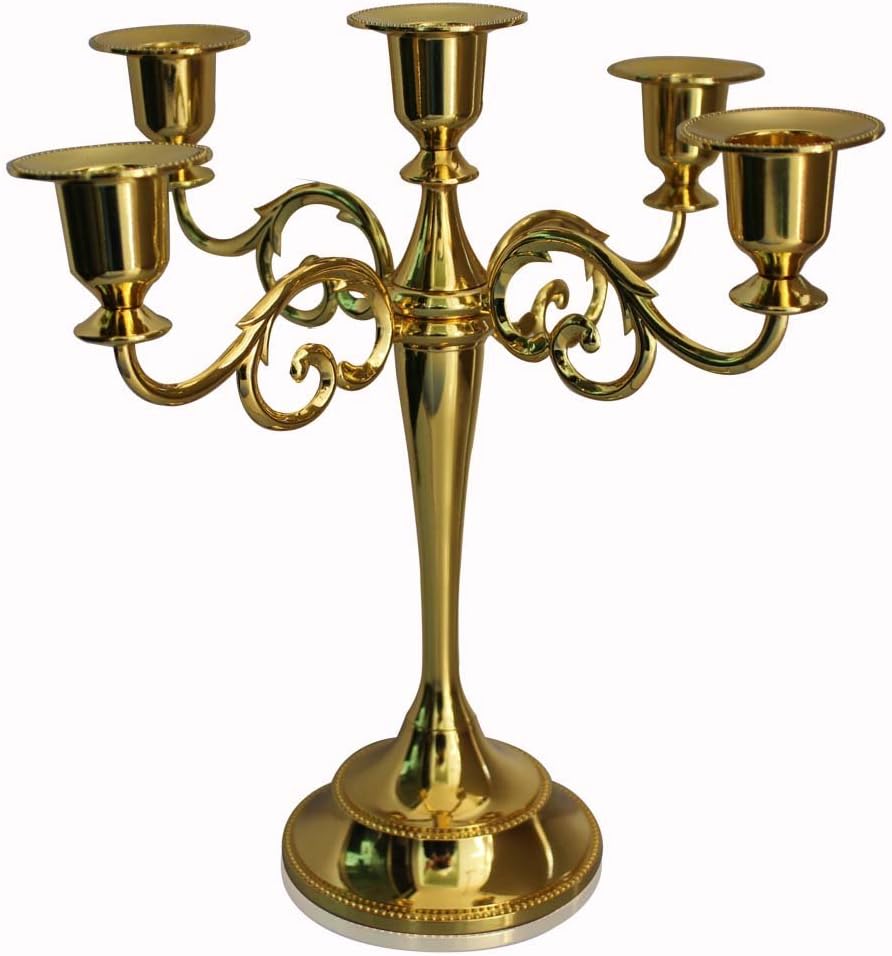 Antique Style Metal Pillar Candelabra Chic Decor Candle