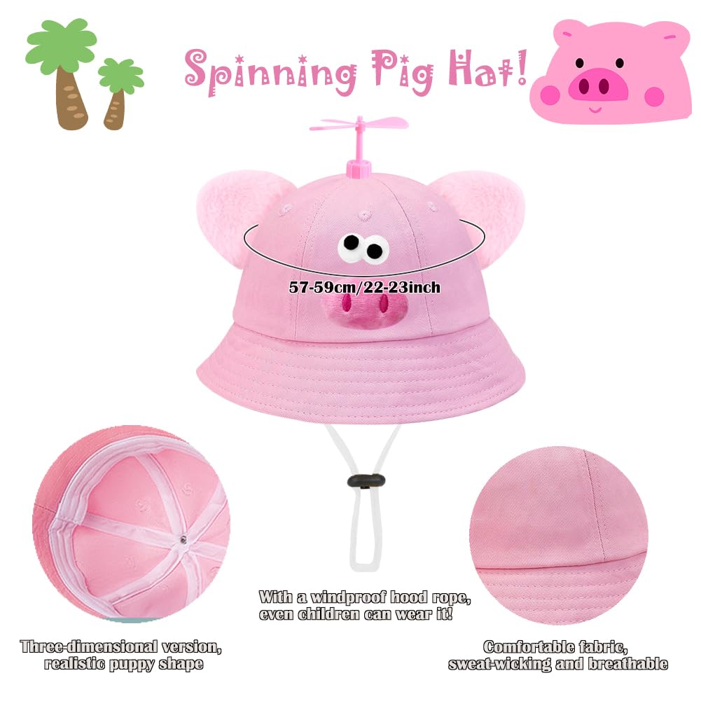 SIEBOLD Piggy hat,Propeller hat,Hat with Propeller,Helicopter Hats,Funny Party hat,for Adults for Fancy Dress Party Favors - Image 2