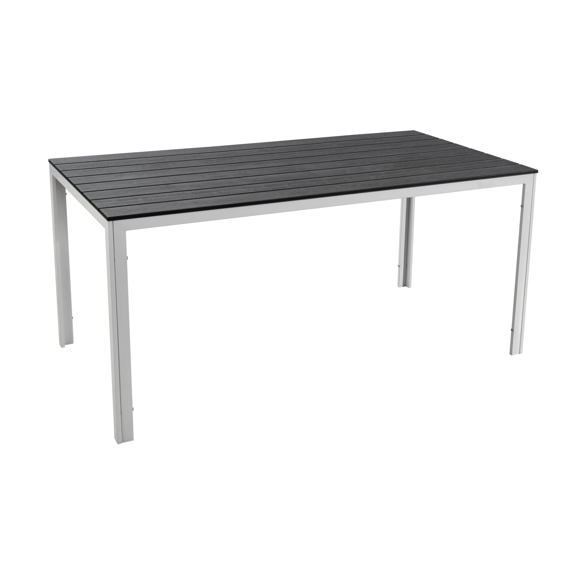 Totò Piccinni Tavolo rettangolare MESSICO 158x78 metallo polietilene effetto legno giardino Grafite