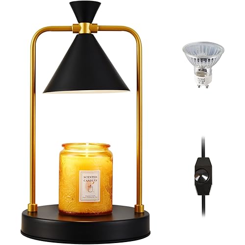 YXTH Candle Warmer Lamp with Bulbs, Electric Candle Warmer Dimmable, Candle Lamp Compatible with Small & Large Candle, Candle Melter Top Melting for Scented Wax, Candle Holders for Home Decor