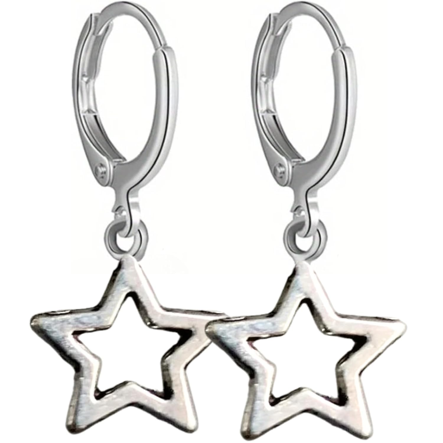 White Star Hoop Earrings – K-Pop Inspired Charm Jewellery for Girls, Teens & Women | Latest Trendy Aesthetic Western Fashion Accessory-picture-16