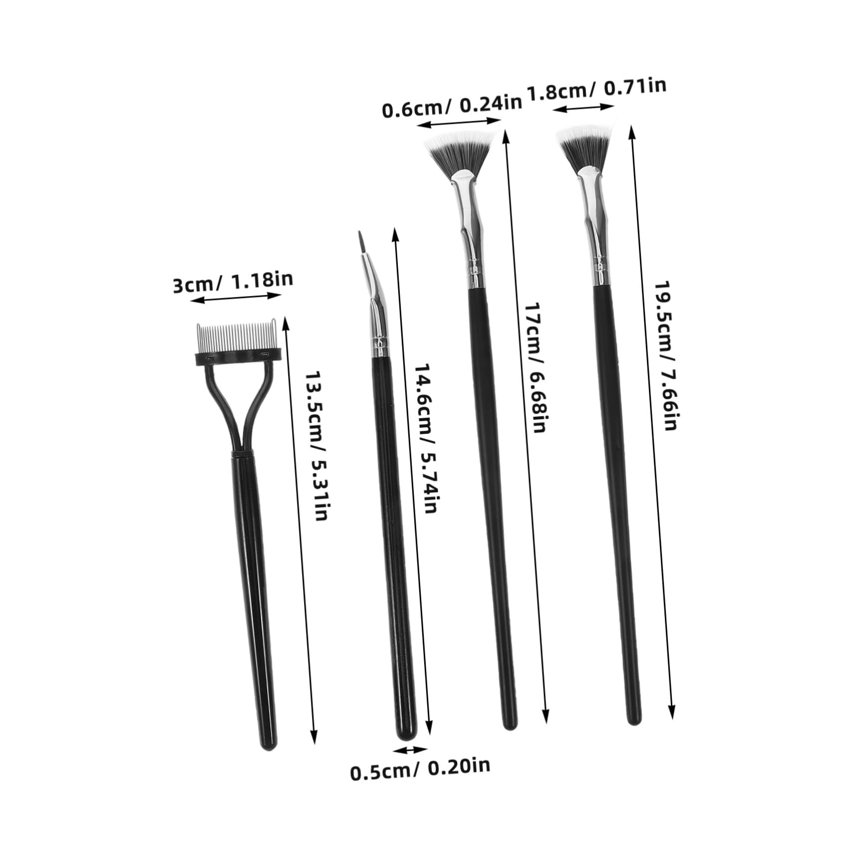 Baluue Scalloped Lash Brush Mascara Fan Lash Extension Tool Set Angled Brush for Eye Makeup