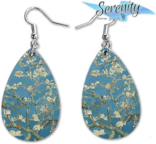 Vista 42 de Van Gogh - Juego de aretes colgantes divertidos Lindos aretes de joyería para niñas y mujeres Impresión de doble cara Regalo de cumpleaños