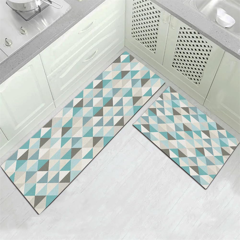 KüChenläUfer KüChenmatte 45x120cm, KüChenteppich Waschbar rutschfest, Teppich LäUfer Flur FußMatte Badematten, Wasser öL Aufnehmen Teppich KüChe Set für KüChe Wohnzimmer, Badezimmer Green