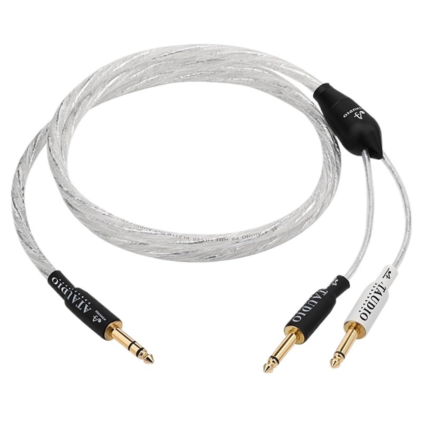 Cavo audio HiFi da 6,5 mm a doppio 6,5 mm 6,5 mm, con nucleo placcato argento 6N, cavo da 6,35 mm per amplificatori e altoparlanti Electronica (2 m)