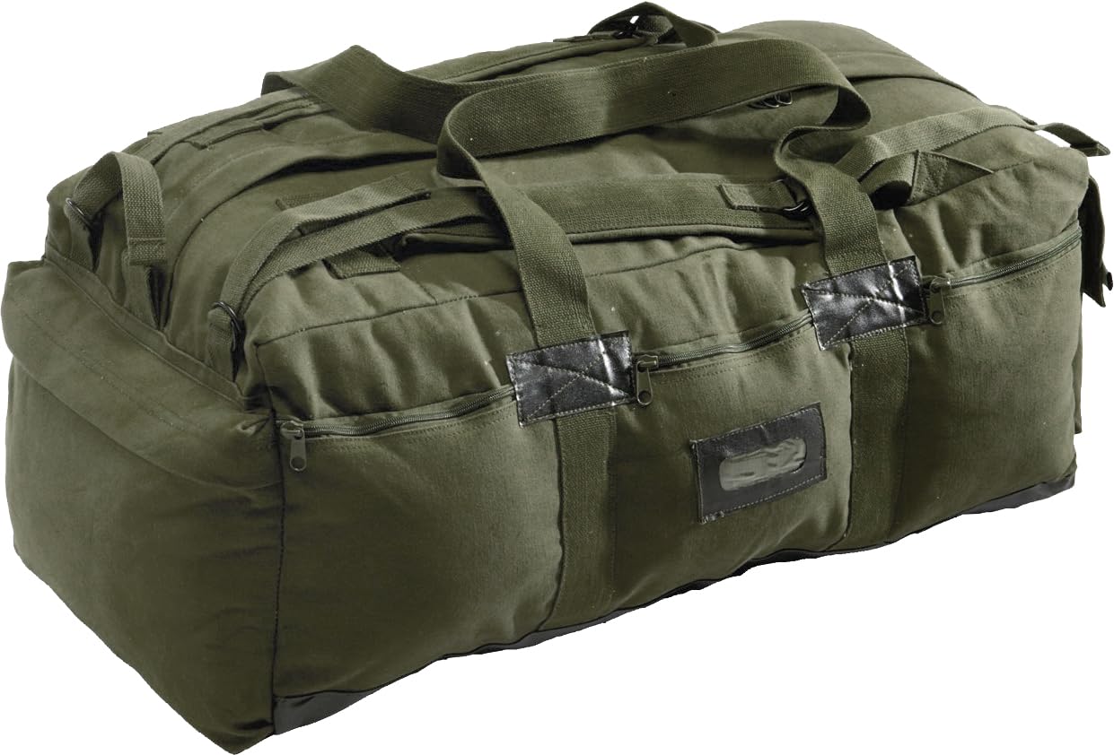 Olive Drab Israeli Military Mossad Tactical Duffle Bag – Heavy-Duty Army Travel Duffel Backpack with Straps