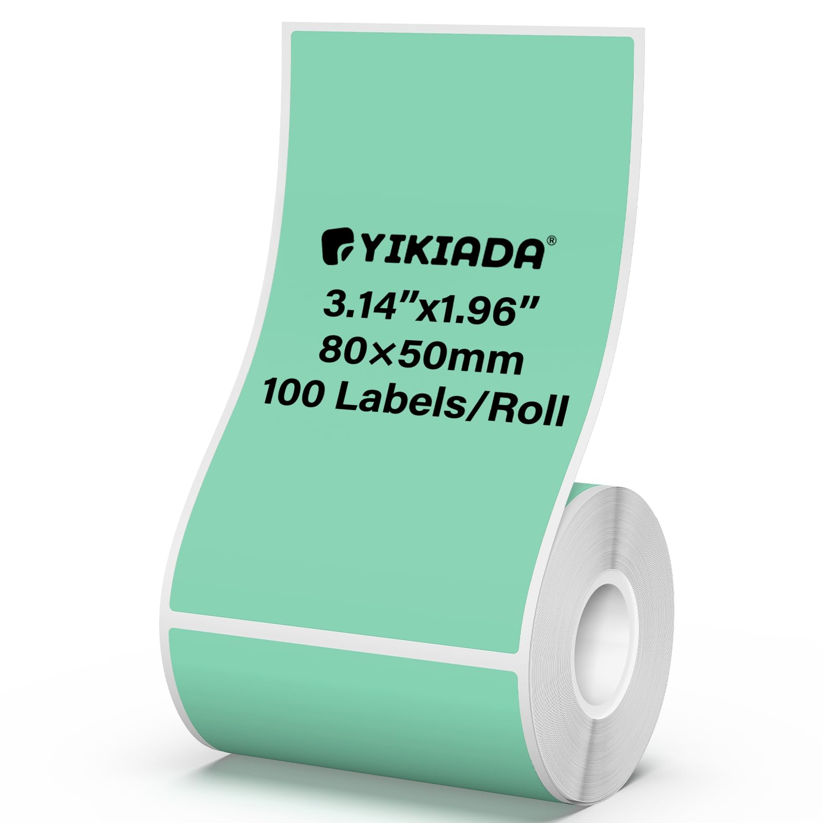 YIKIADA Green Thermal Labels 1.96 × 3.14 Inch Vinyl Waterproof Stickers Self-Adhesive Address Decals Compatible with M110/M220 100 PCS