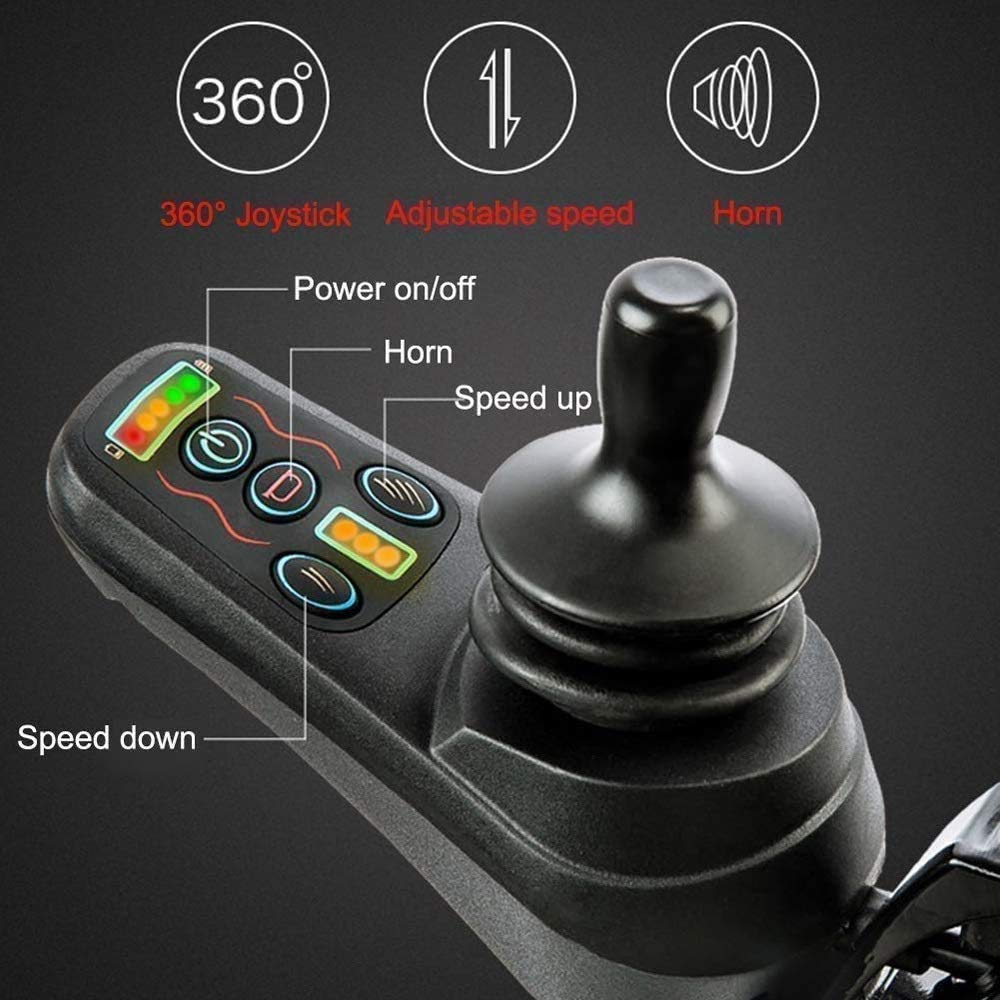 Sedia a rotelle Leggera elettrica in Alluminio, Doppia Funzione apribile in 1 Secondo, poggiapiedi Mobile Pieghevole, Durata della Batteria 12 miglia
