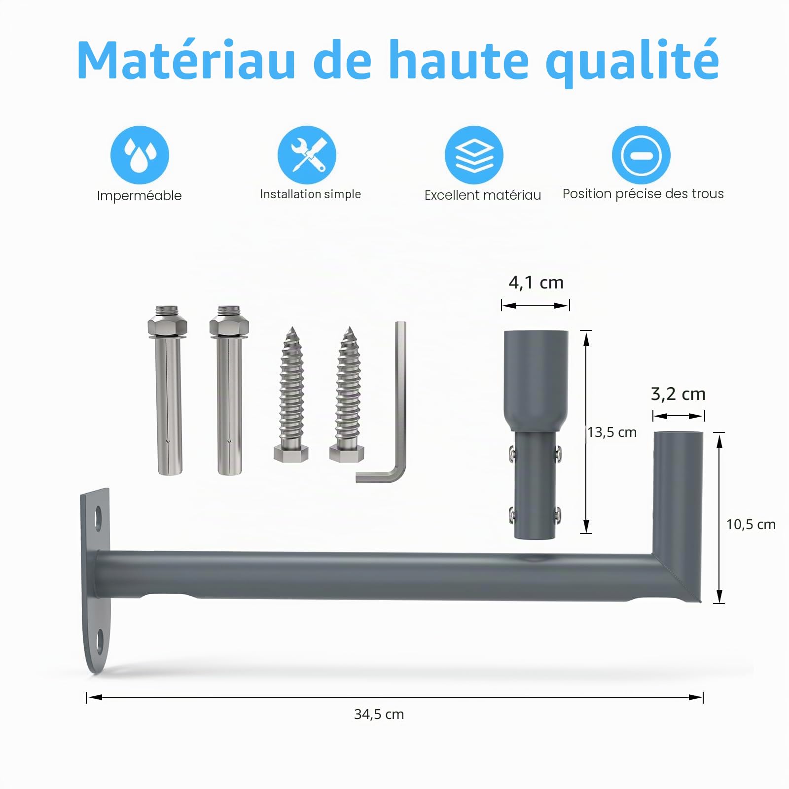 EDUP HOME Starlink Mount Starlink Support mural à angle vertical long pour toit Starlink, kit de montage Starlink pour kit Internet Starlink Satellite, compatible avec Starlink Dishy V2 6004