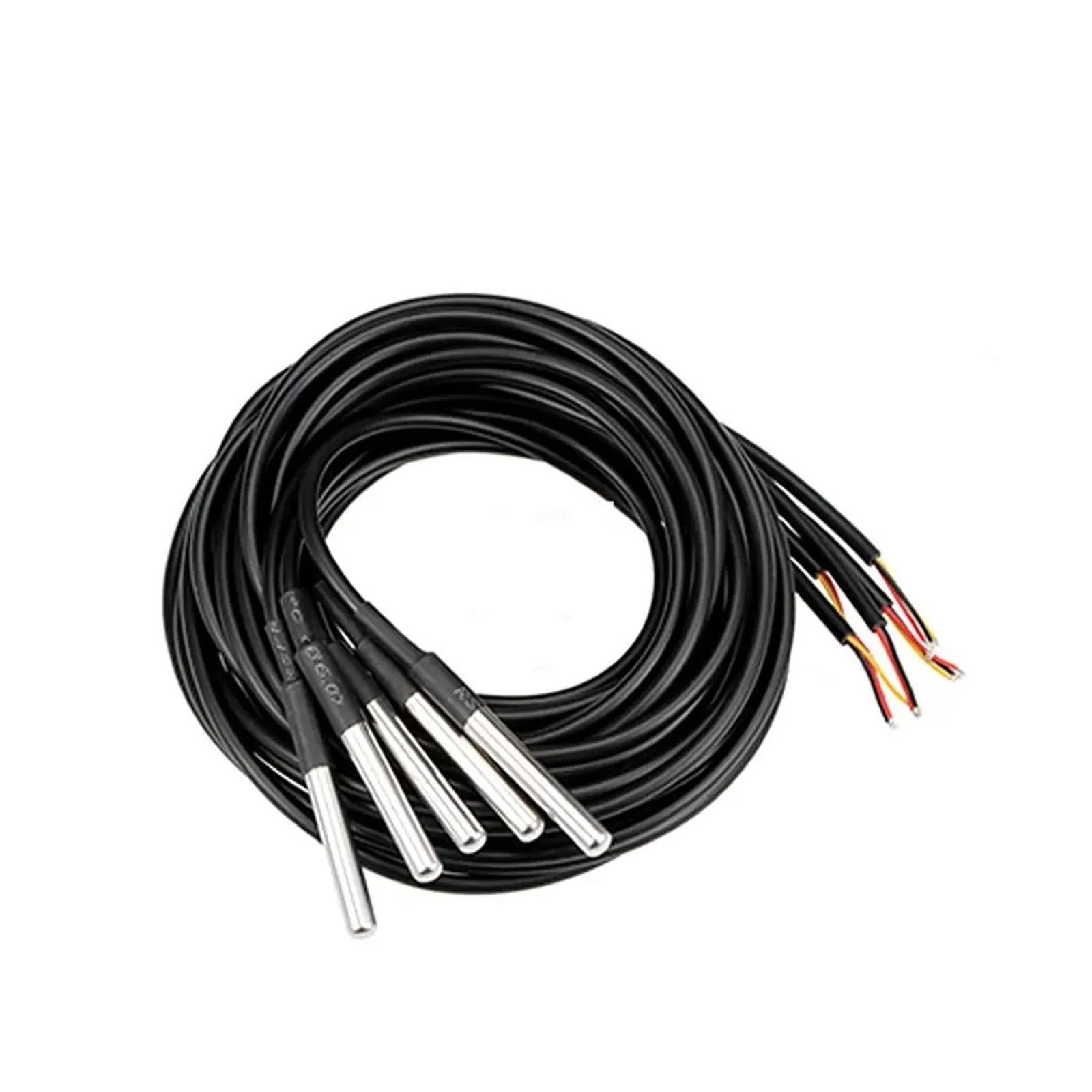 10 sensores de temperatura de rosca DS18B20 impermeables de acero inoxidable, paquete de 1 m, 2 m, 3 m, 5 m, cable 18B20 (10 unidades - 2 m)