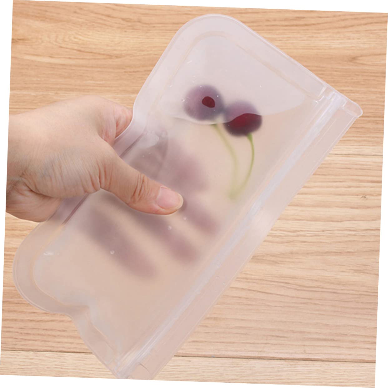 GRIRIW 12 Pcs Food Preservation Bags Leak-proof Vacuum Sealer Bags Transparent Peva Self-seal Large Capacity Airtight Clip Chain