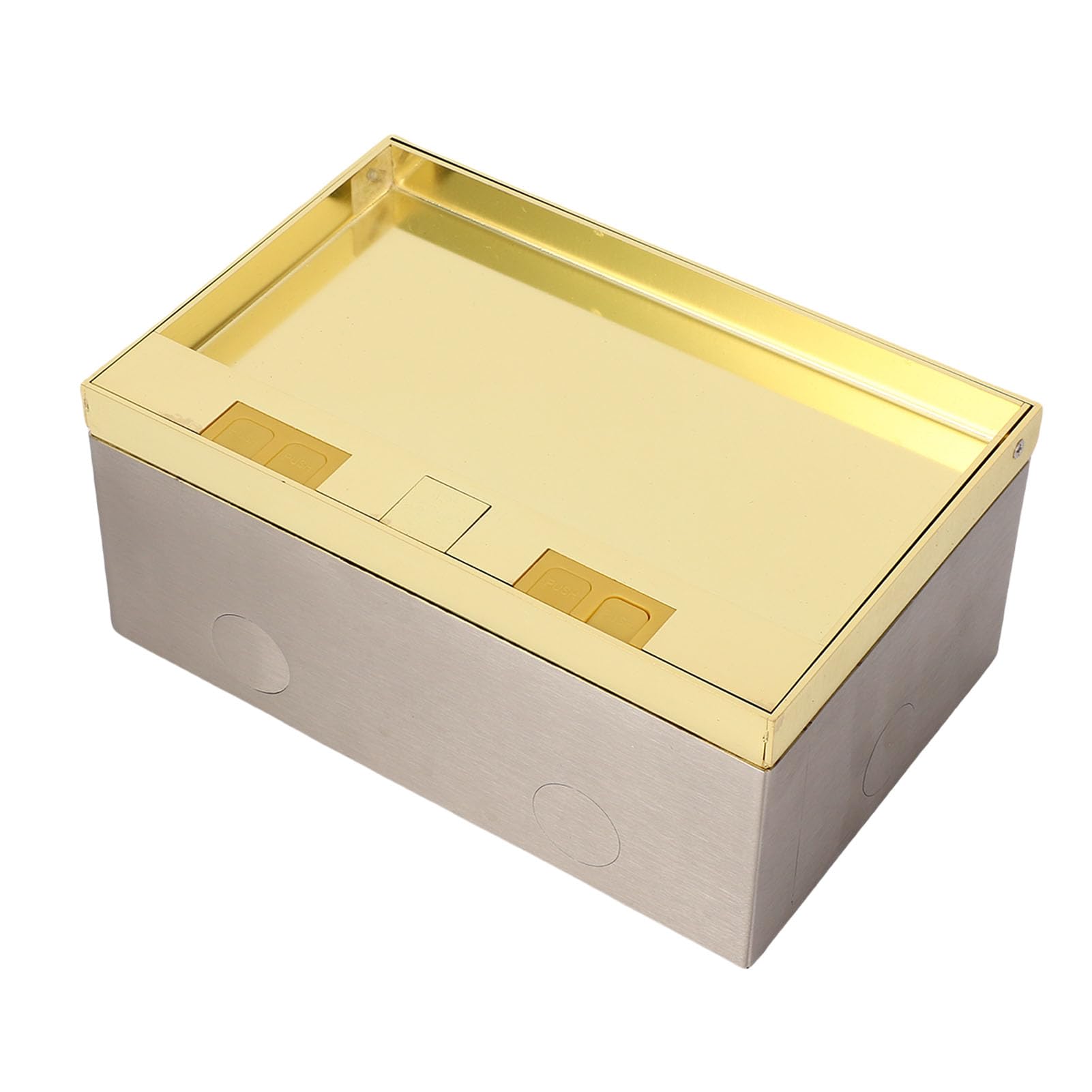 Generic Scatola di Derivazione da Incasso a Pavimento Ritardante L'infiammazione 3 Kit Presa Piatta a Due Fori per Poli 4KW per il Miglioramento Domestico Dorato