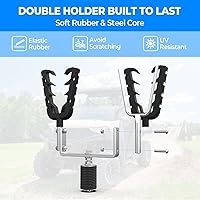 Vista 3 de KEMIMOTO UTV Tool Rack, Hunting Tool Holder Rack Tool Mount Compatible with Polaris Ranger & General, Bow Holder Grips with Rubber Snubbers