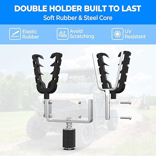 Miniatura 3 de KEMIMOTO UTV, soporte para herramientas de caza, soporte de herramientas compatible con Polaris Ranger y General, agarres de soporte de arco con