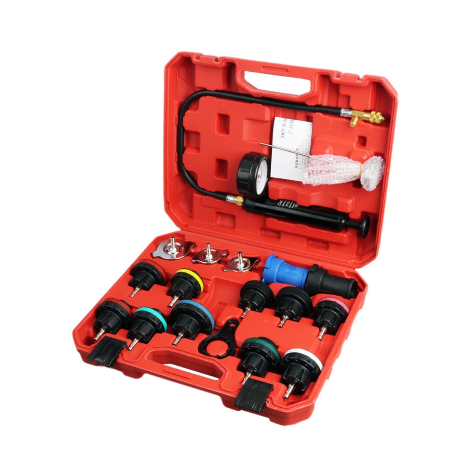 Okiyakusama Automotive Coolant System Tester Set for Radiator Maintenance, Red
