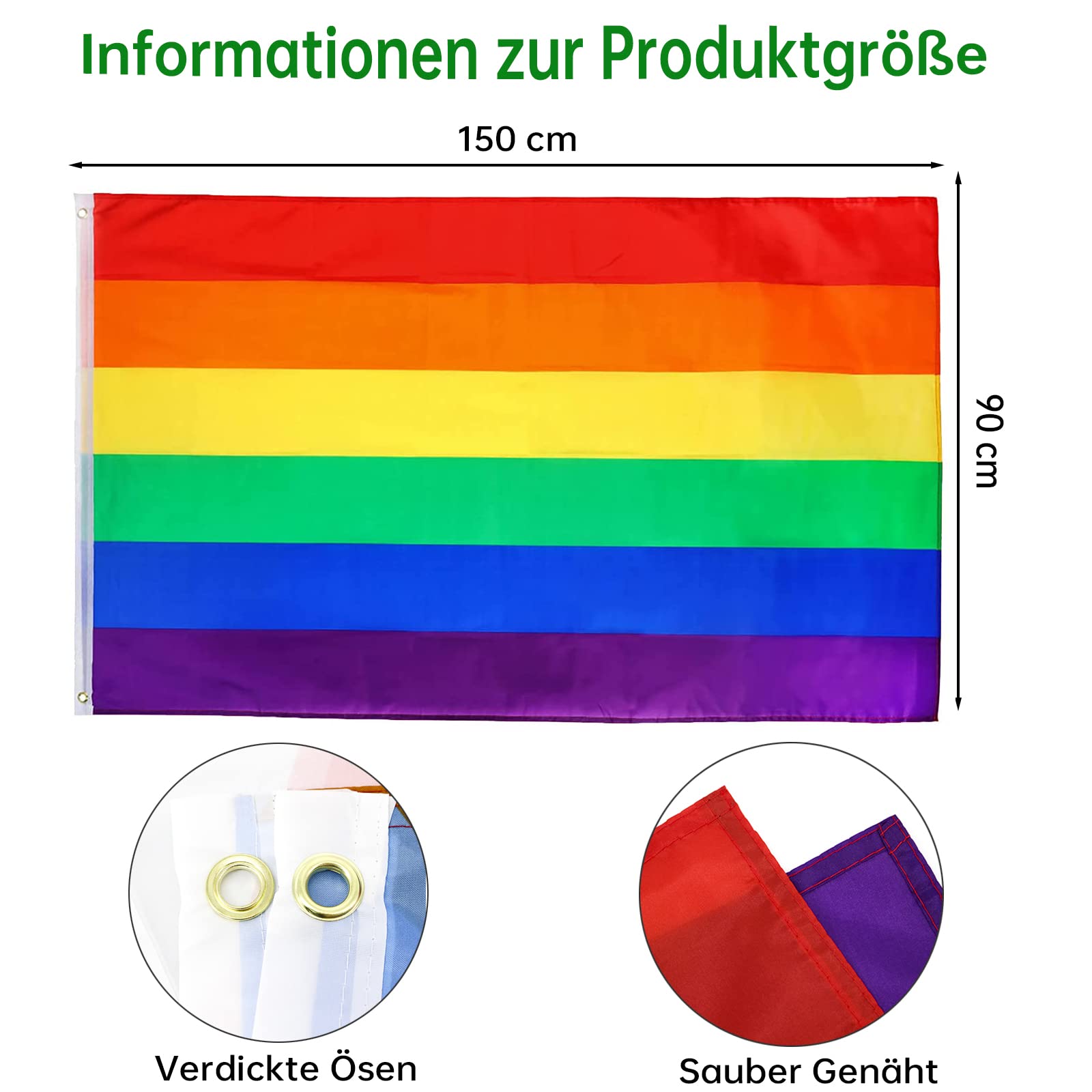Confezione doppia striscioni bandiera arcobaleno 40 bandiere