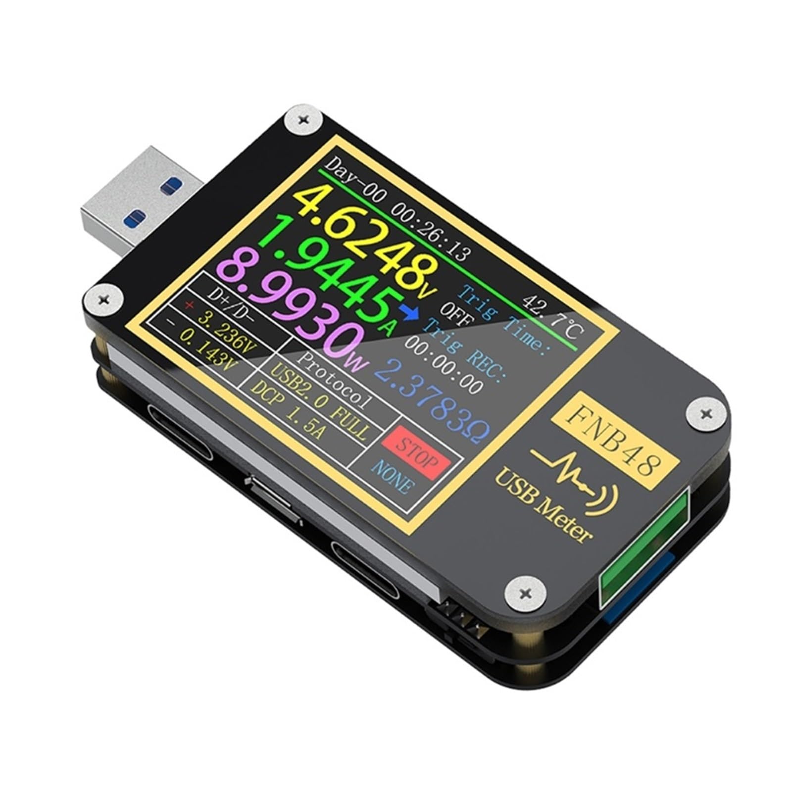 Tester USB Woltomierz wyzwalający PD Amperomierz Prąd i woltomierz Tester USB QC4 + PD3.0 2.0 PPS Protokół szybkiego ładowania Tester pojemności