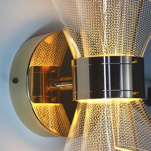 Image of Glowave Golden Acrylic Light Spiral Design Coral Tree Wall Lamp Lighting Sconce for Living Room Bedroom Bedside - Tricolour (White, Warm White, Natural White) 7044 /2 (Asian)