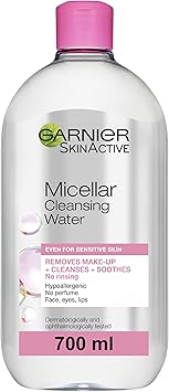 Garnier Micellar Cleansing Water 700ml, Gentle face cleanser & Make up Remover, Suitable For All Skin Types Including Sensitive Skin, Soothing Formula, Dermatologically Tested : Amazon.co.uk: Beauty