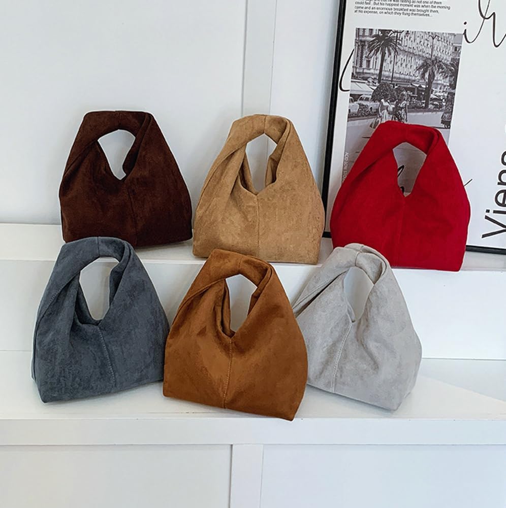 Slouchy Suede Tote Bag for Women Cute Crossbody Purse Trendy Hobo Clutch Purses Satchel Top-Handle Ladies Bags Handbag - Image 5