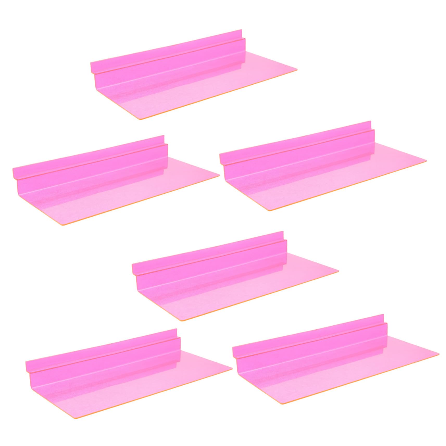 HOMOCONO Shoe Shelves 6 Pack Plastic Display Racks Wall-mounted Holders for Sneakers Space-saving for Store Mall and Supermarket