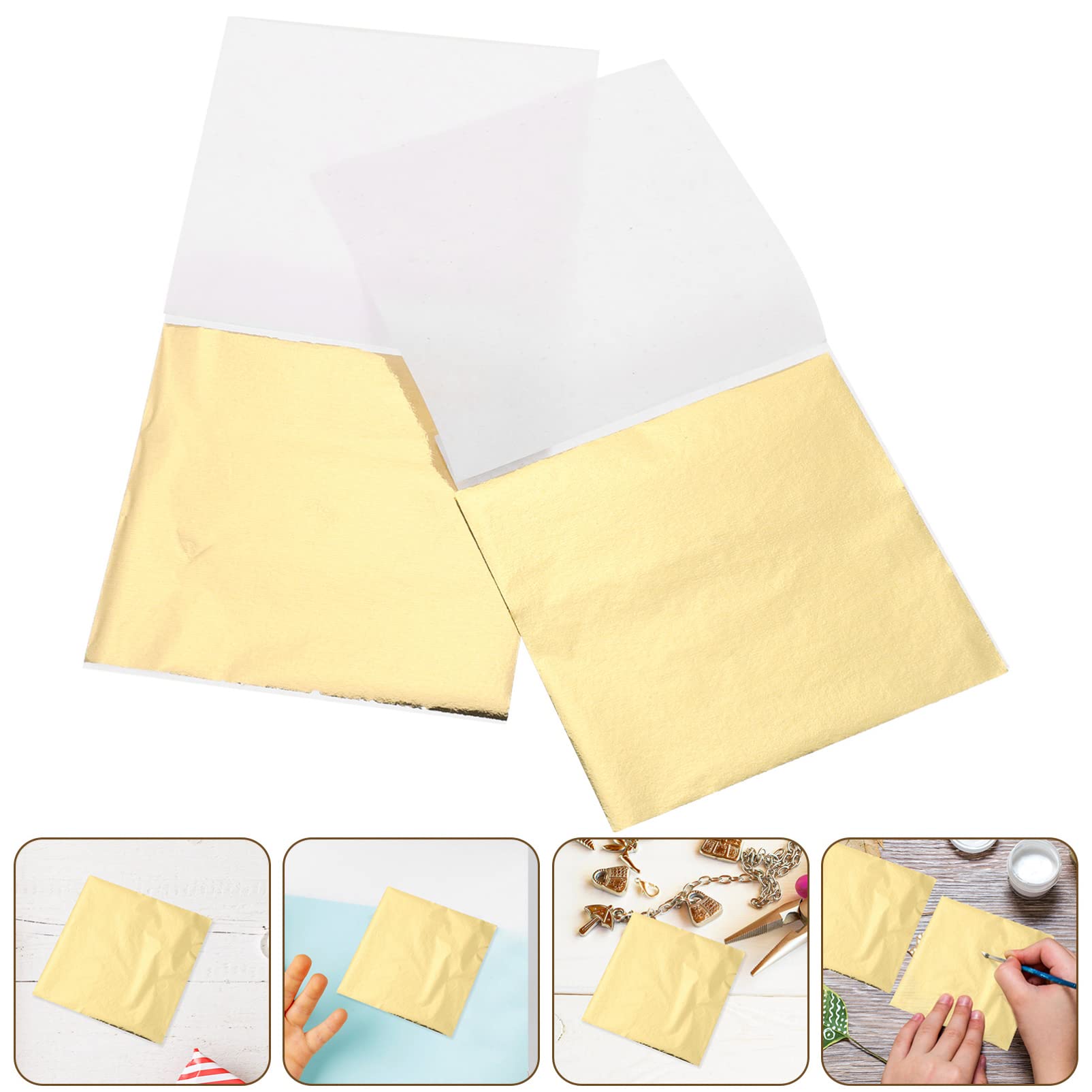 DOITOOL 4 Sätze Dekorative Goldfolie Imitation Mit Gold Gold Für DIY Handwerk Basteln Party Dekoration Hochzeiten Kunstprojekte 200 Blätter * 4