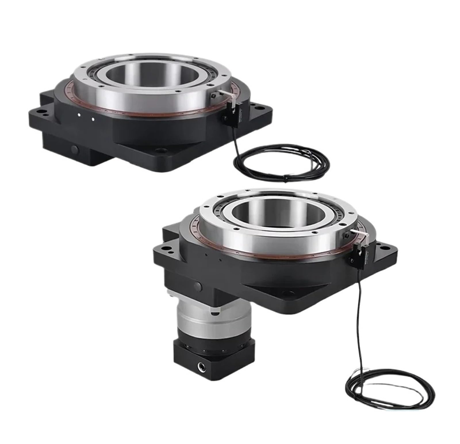 1 x Nema23 130 mm Hohlraum-Rotationsplattform mit Kegelradgetriebe (Verhältnis 70 to 1,14 mm Input-Nema34)