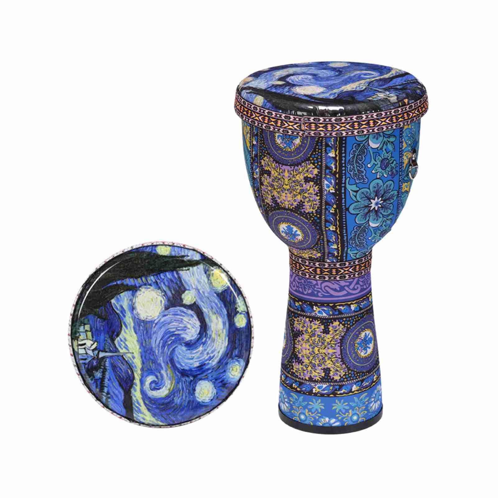 Dilwe Colorido Tambor Africano Djembe de 8 Pulgadas con Pie Suave para Estabilidad, Cuerpo de Resina Abdominal Duradero para Uso Sostenible, Instrumento Musical para Amantes de (4)