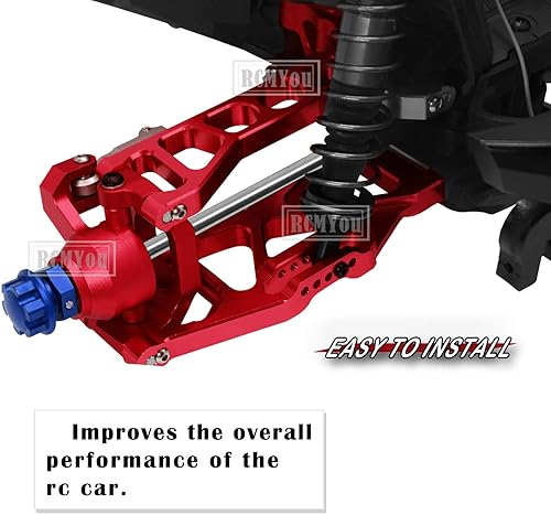 Vista 9 de Brazos de suspensión RC para 1/10 de ancho Maxx, brazos de suspensión superior de aluminio y kits de suspensión inferior para modelo # 89086-4, Azul