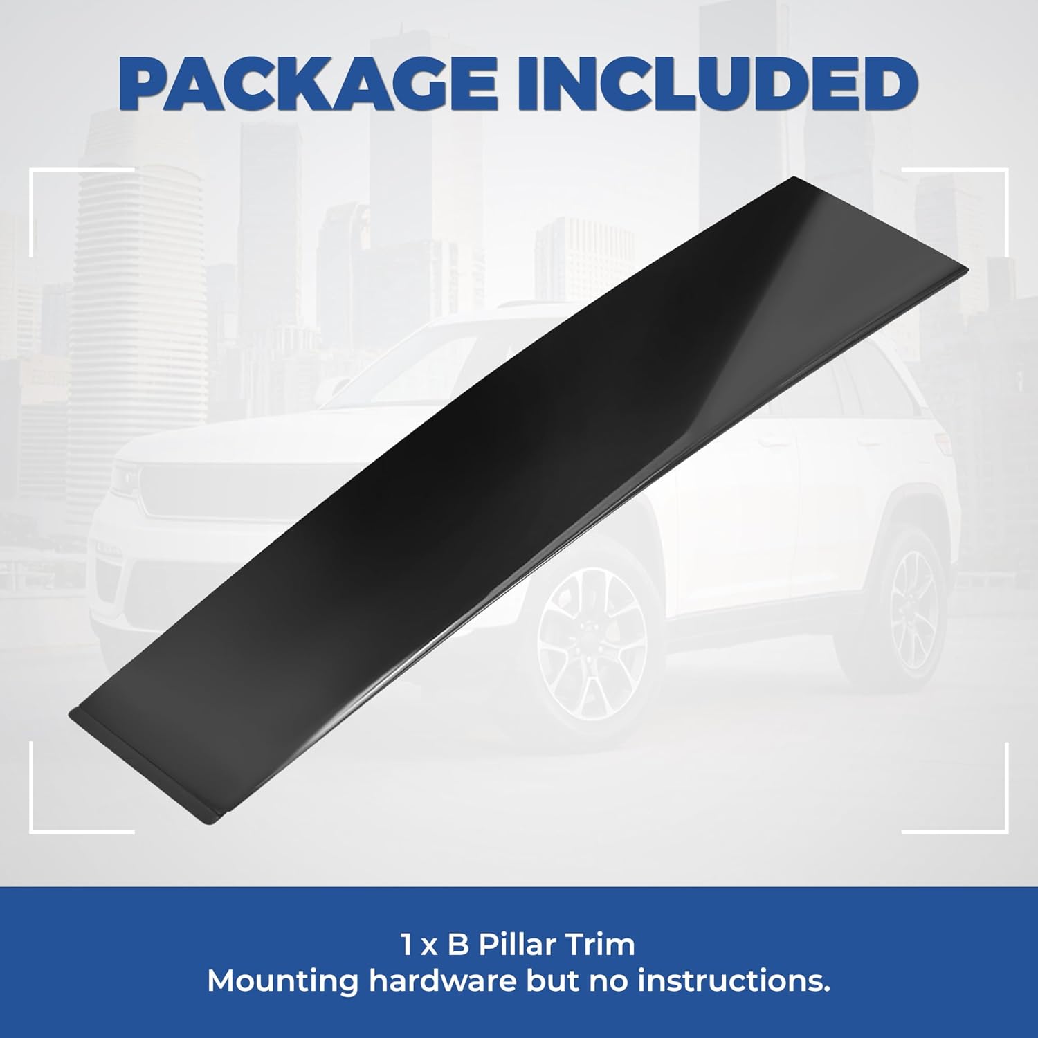HECASA B Pillar Molding Trim Compatible with 2011-2021 Jeep Grand Cherokee Replacement for 57010447AN 57010447AO Door Pillar Applique Rear Window Trim Cover Windshield Pillar Panel Driver Side PP