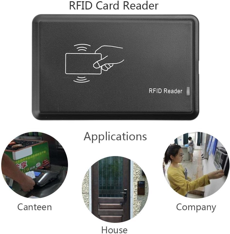 13.56MHz RFID Contactless Smart Card Reader, ISO14443A USB Proximity IC Card Sensor, Plug & Play with 5PCS IC Cards + 5PCS Key Fobs, Compatible with Windows XP/Vista/7/10/2000 & Android OS