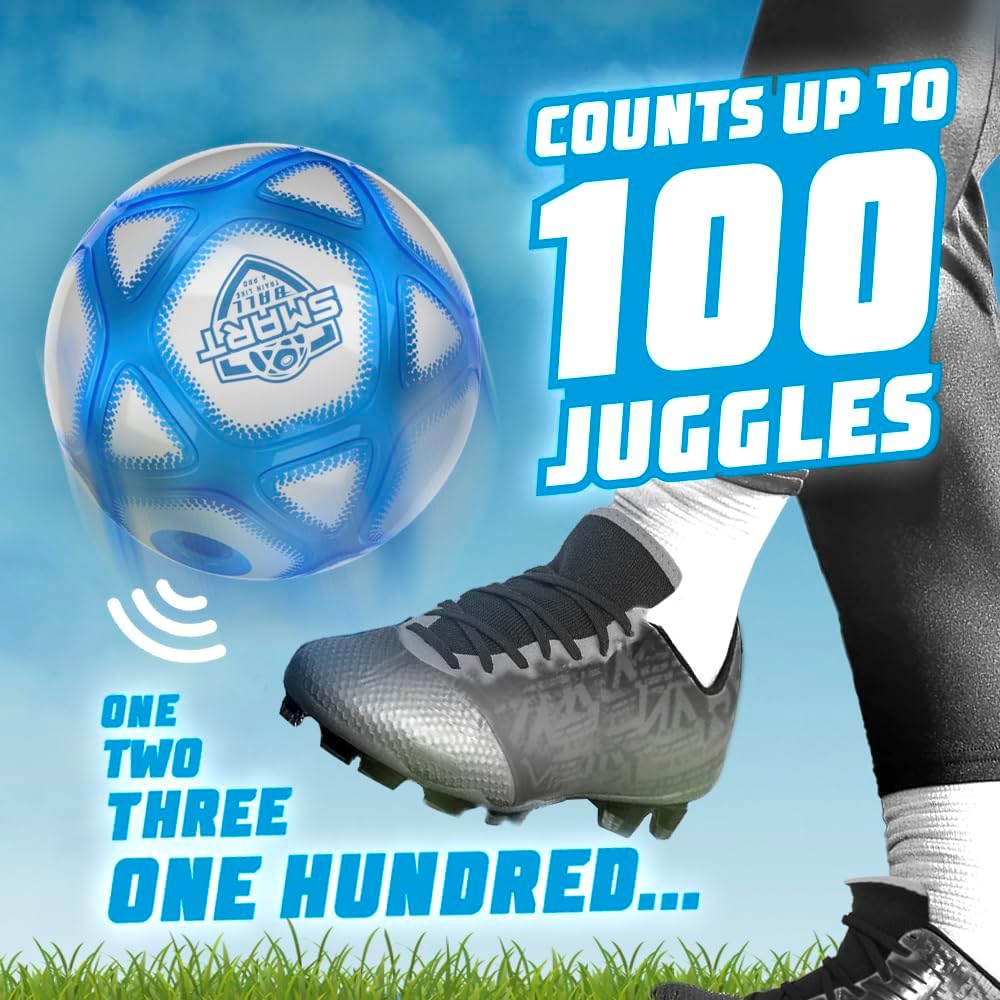 Smart Ball Official SBCB1-A2 Interactive Soccer Training Ball w/Pump - Gift f/Boys & Girls, Counting Ball w/Bright Lights and Voice Sounds - Tracks up to 100 Kicks w/Speaker - Size 5-2 Play Modes
