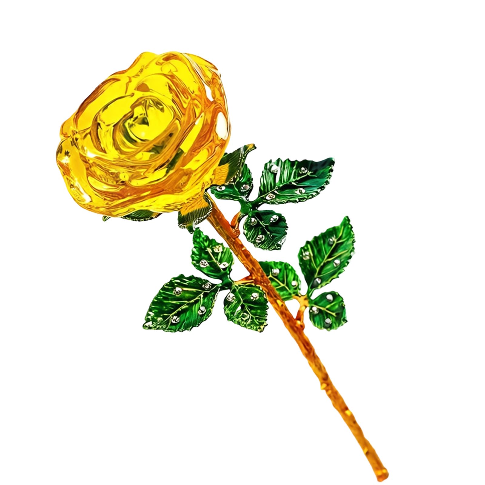 Tsophreniq Handcrafted Glass Rose Flower Perfect As and Party Ornament Glass Flower