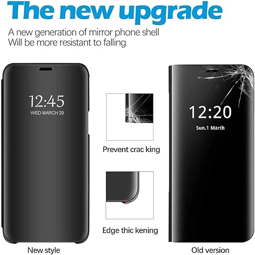 Miniatura 6 de Note 20 Ultra - Funda de piel para Samsung Galaxy Note20 Ultra 5G, delgada funda para teléfono con espejo de maquillaje, con función atril, a prueba