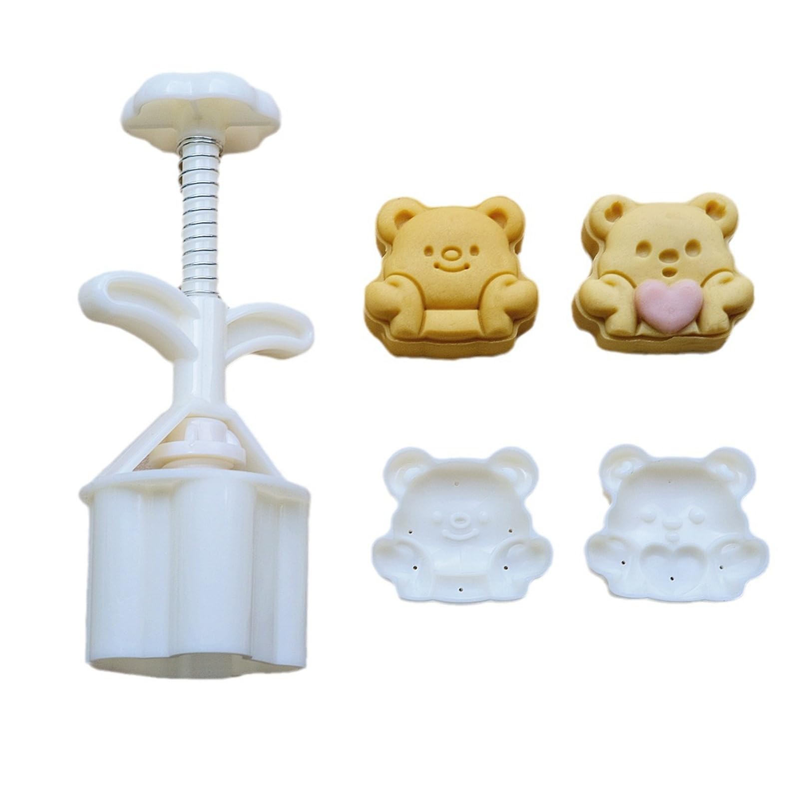 Cookie Stamp Heart Bear Moon Cakes Molds Hand Pressure Moon Cakes Maker Bakings Tool For MidAutumn Festival