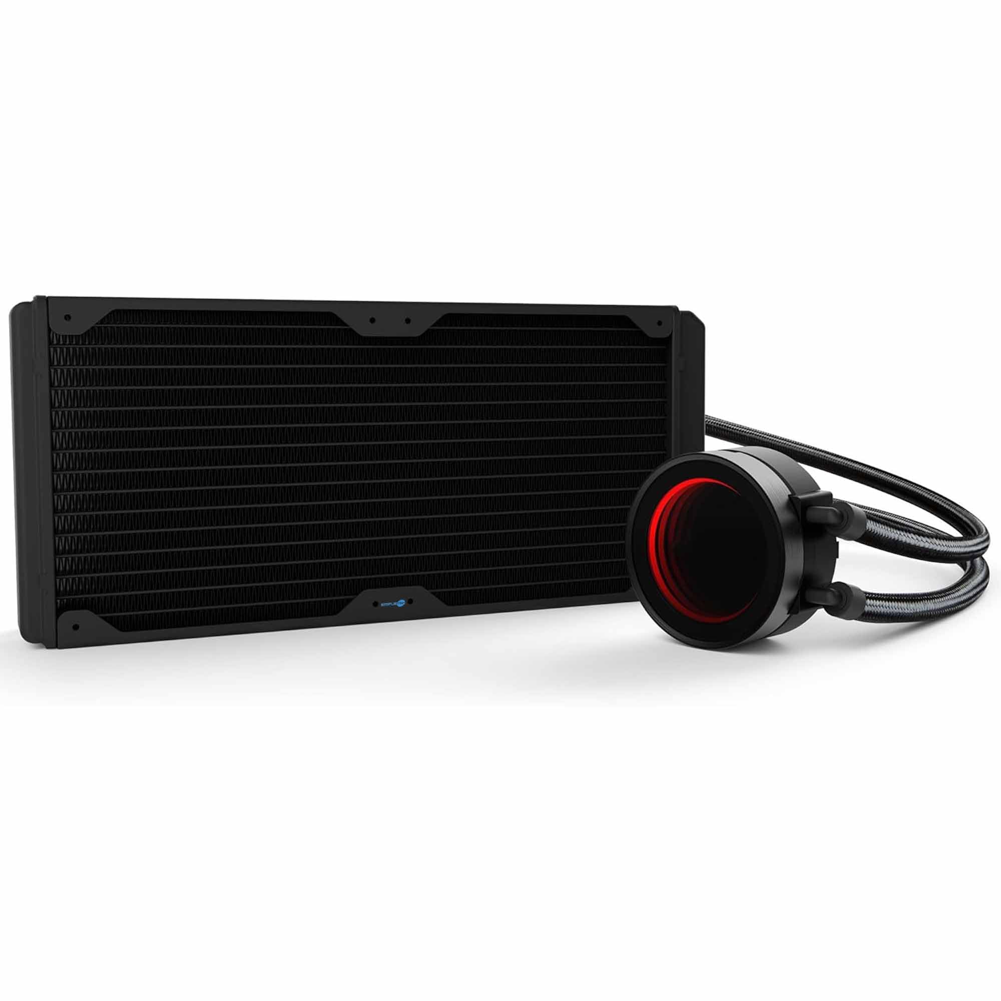 SIMPLETEK - Dissipatore RGB AIO 280mm - per AM4 AM5 (Ricondizionato) | Dissipatore liquido 280mm, RGB, PWM, 2 ventole 140mm, radiatore alluminio, pompa 2800RPM, AM4 AM5