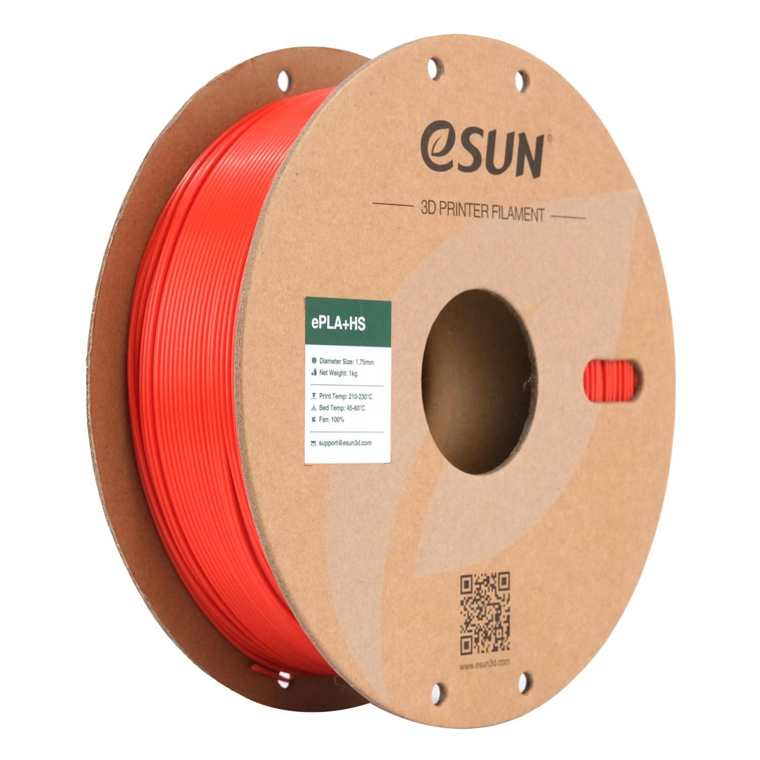 eSUN High Speed PLA+ Filament 1.75mm, 3D Printer Filament Speedy PLA Plus for Fast Printing, Dimensional Accuracy +/- 0.03mm, 1KG Spool (2.2 LBS) 3D Printing Filament for 3D Printers, Red