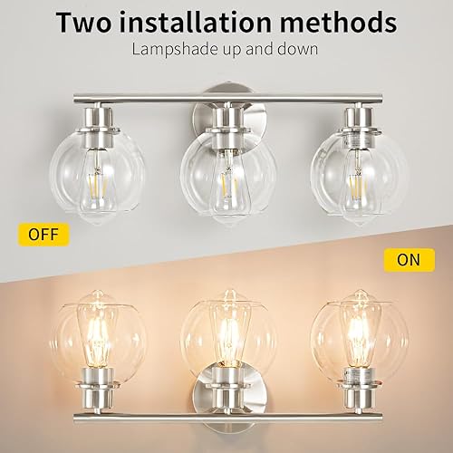 Miniatura 146 de Lámpara de tocador de baño de 3 luces negras y doradas con pantallas de vidrio, aplique de pared industrial Negro y Dorado,Dorado,Negro