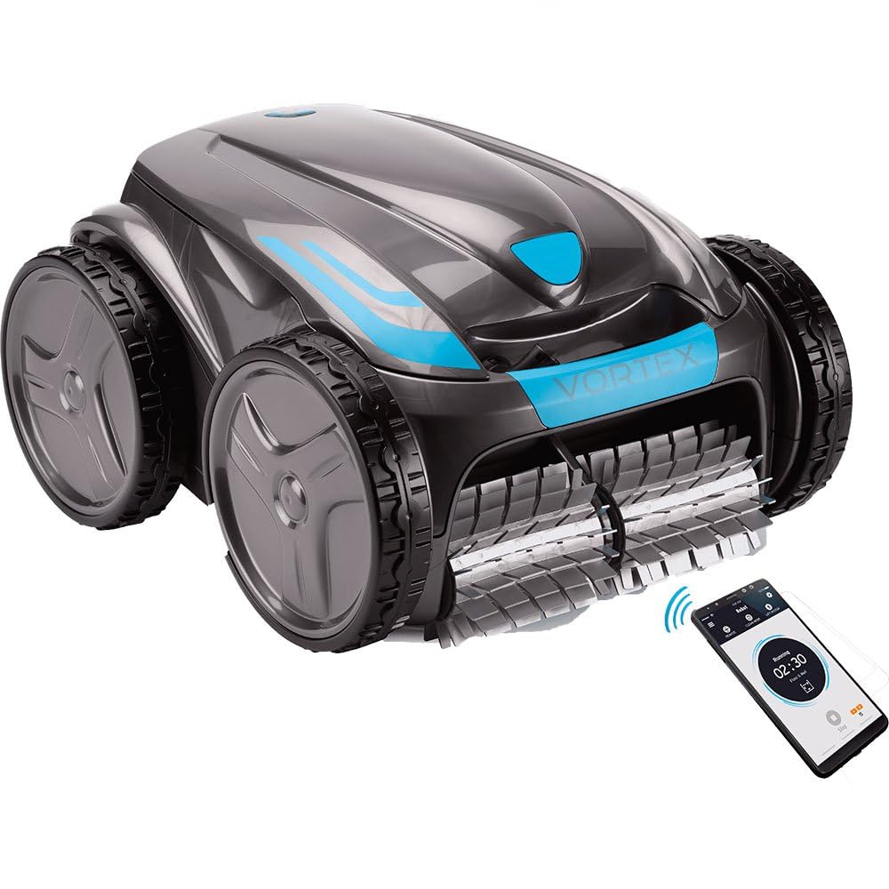 Zodiac VORTEX 4WD OV 5480 iQ robot limpiafondos automático piscina hasta 12x6m, limpia fondo, paredes y línea de agua. Control remoto y Lift System vía app. Incluye cable con sistema anti-nudos, carro