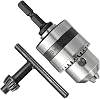 1.5-10mm Capacity Mount 3/8-24UNF Drill Chuck 1/4 Hex Shank Converter Impact Drill Driver Bits Quick Connect Adapter Conversion with Chuck Key