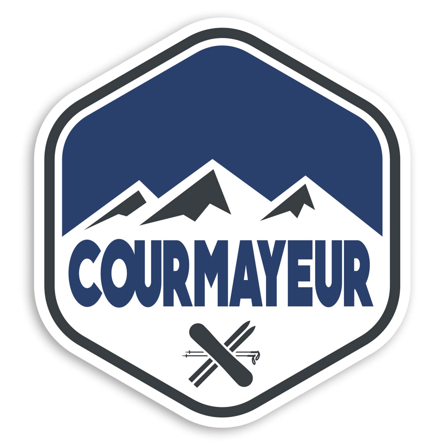 2 x 10cm Courmayeur Italy Vinyl Stickers - Ski Resort Luggage Sticker #29020