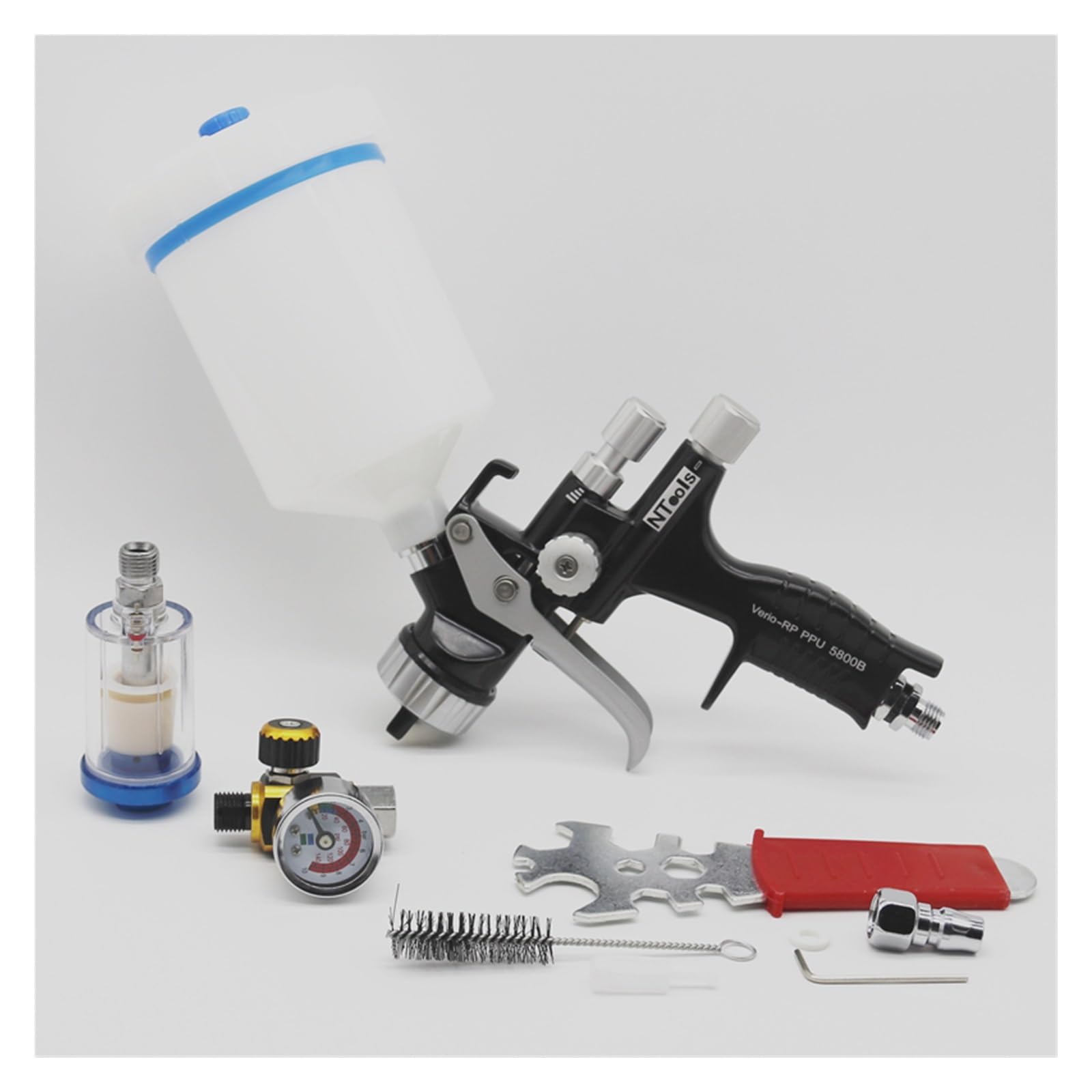 Pistolet à air 1.3mm haute précision avec filtre et régulateur de pression Color F 600CC