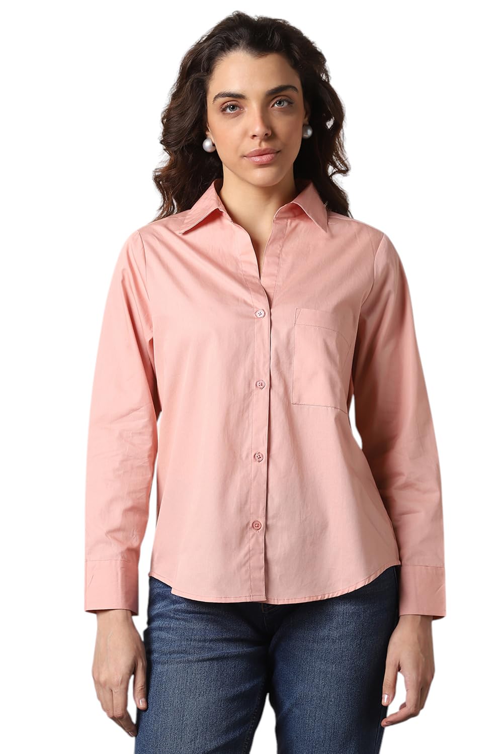HIGH STAR Chemise surdimensionnée en coton uni pour femme | Haut élégant pour femme | Chemise décontractée confortable et tendance