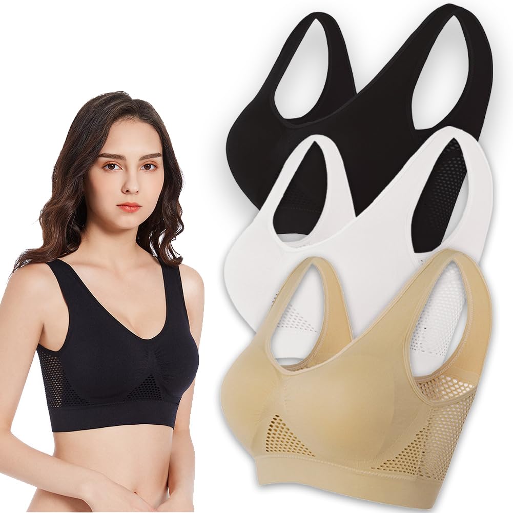 DECHEENG Breathable Cool Liftup Air Bra for Women, 2024 New Breathable Bras, Air Bra Breathable and Comfortable Mesh Sports Bra for Women