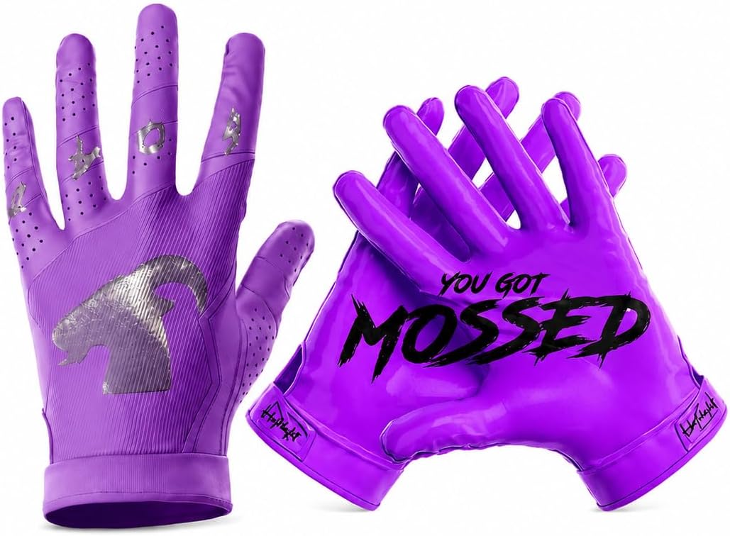G.O.A.T. Silhouette Football Gloves – Ultra Sticky Grip Wide Receiver Gloves for Youth & Adult – All-Weather Performance – Breathable, Machine Washable