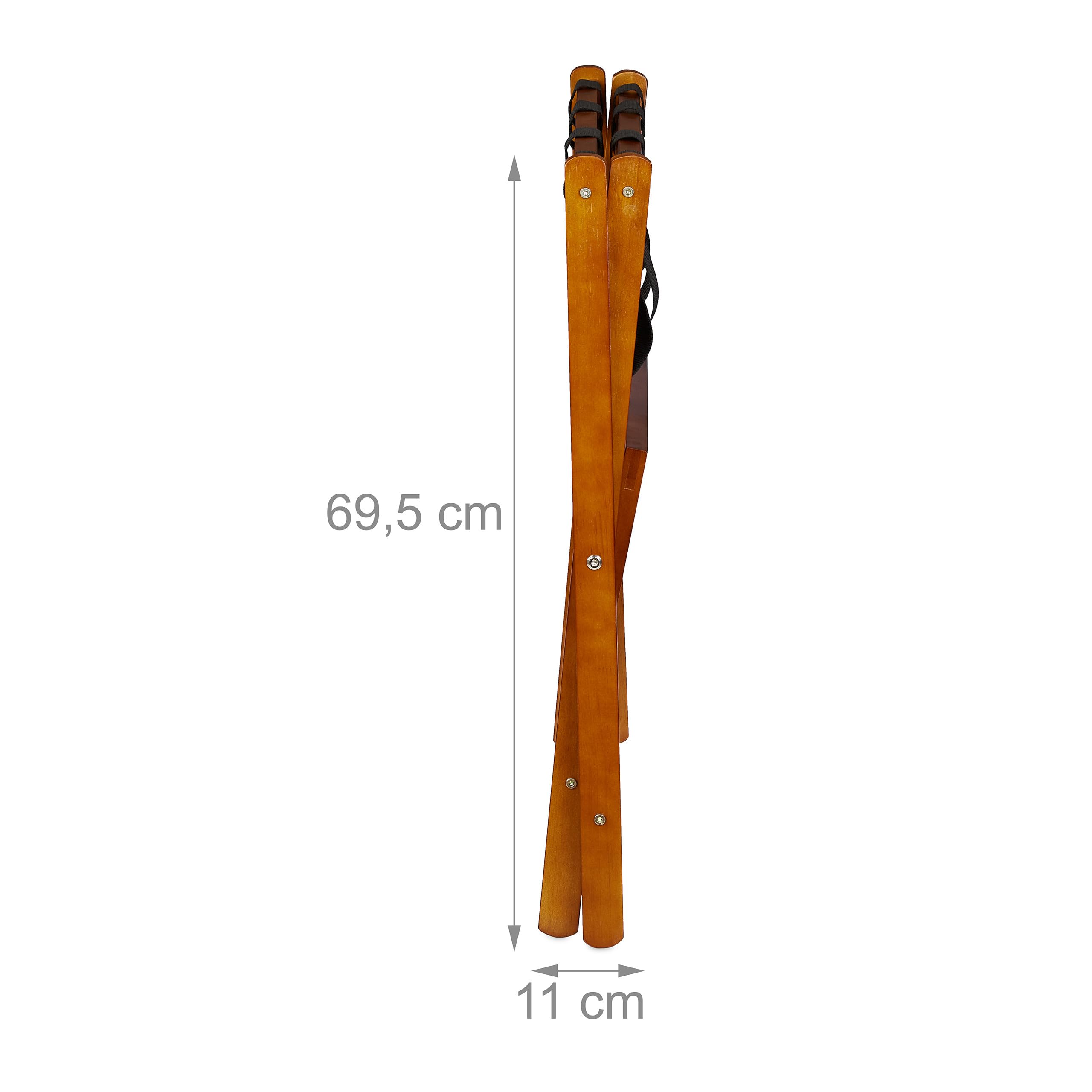 Relaxdays Kofferständer klappbar, 2er Set, Holz, H x B x T: 54 x 66 x 45 cm, 2 Ablagen, Kofferaufbewahrung Hotel, Natur